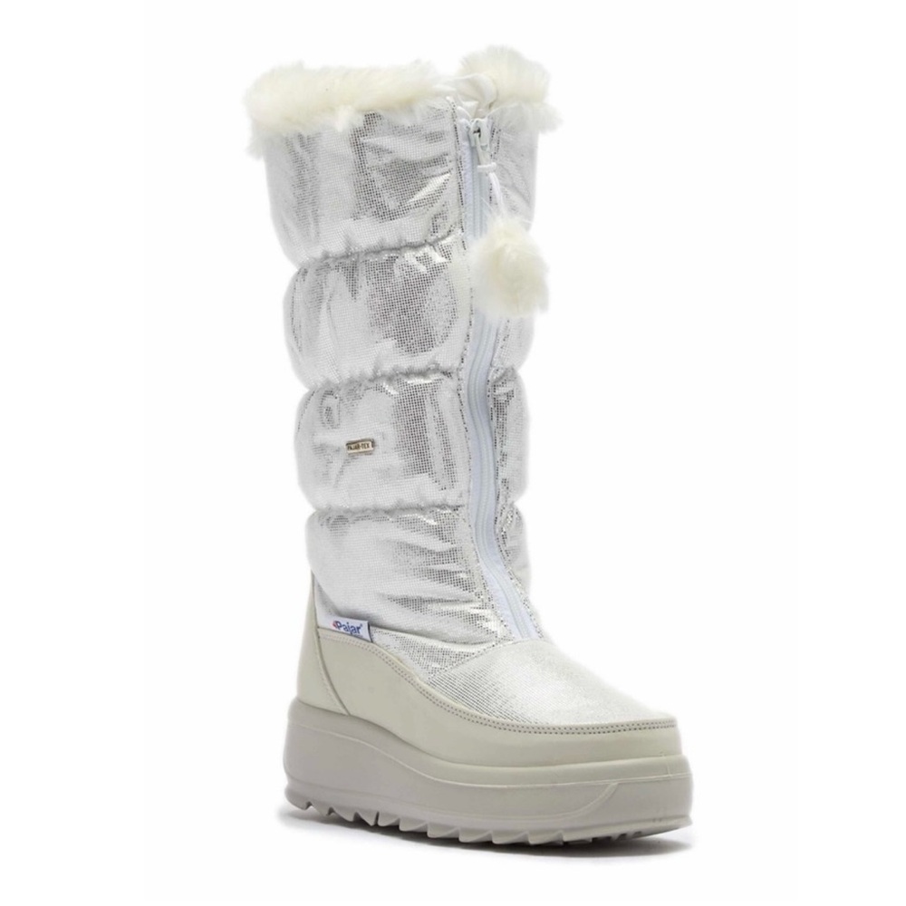 {nwt} Pajar Toboggan Metallic Glitter Faux Fur Platform Snow Boot 39 / 8.5